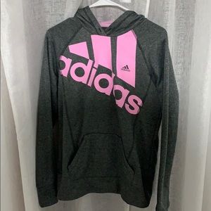 Grey and Pink Women’s Adidas Hoodie